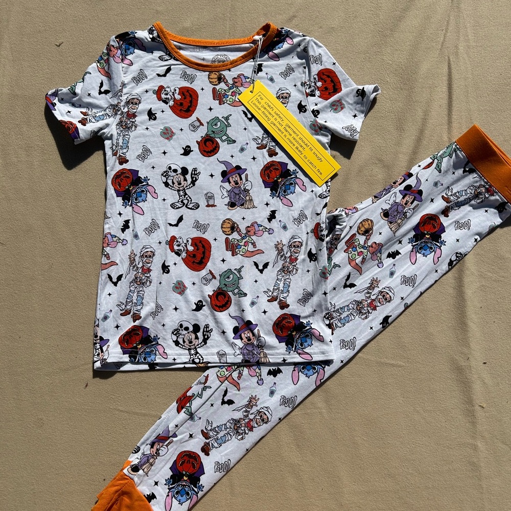 Little Gremlins Boutique - Spooky Friends Print Bamboo PJ set. Varies sizes!